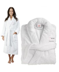 Deluxe Terry cotton with brides against breast cancer CUSTOM TEXT Embroidery bathrobe